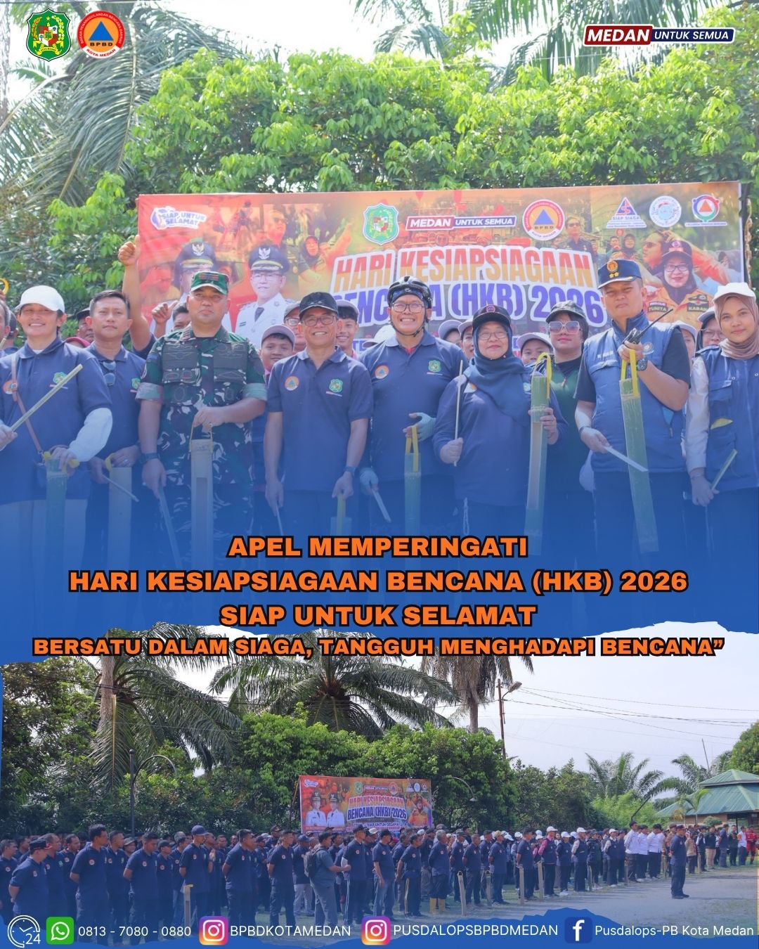 Badan Penanggulangan Bencana Daerah Kota Medan Gelar Apel Hari Kesiapsiagaan Bencana (HKB) Tahun 2026
